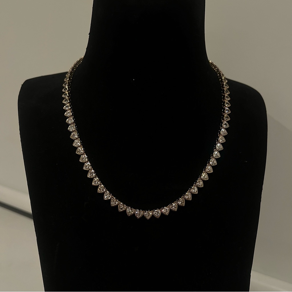 Diamonique Gold And Silver Heart Necklace